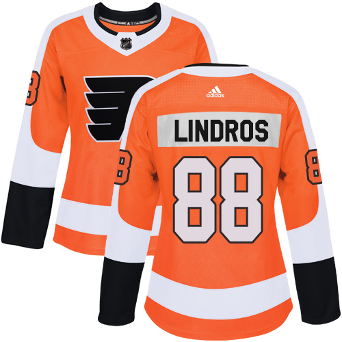 Adidas Philadelphia Flyers #88 Eric Lindros Orange Home Authentic Women Stitched NHL Jersey->women nhl jersey->Women Jersey